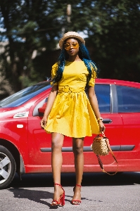 Street fashion clothing yellow Photo