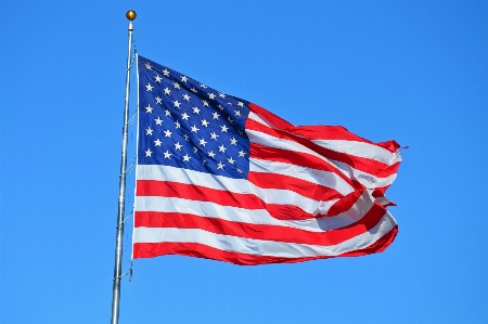 Flag of the united states sky pole Photo