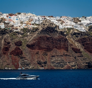 Cliff sea rock blue Photo