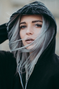 Face hair lip blue Photo