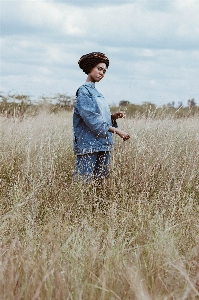 People in nature grassland photograph grass Photo