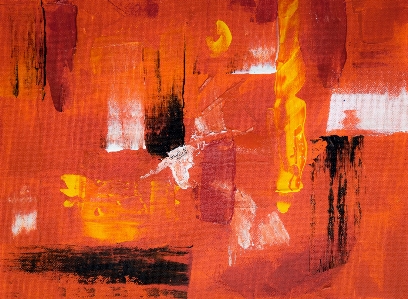 Orange red modern art painting Photo