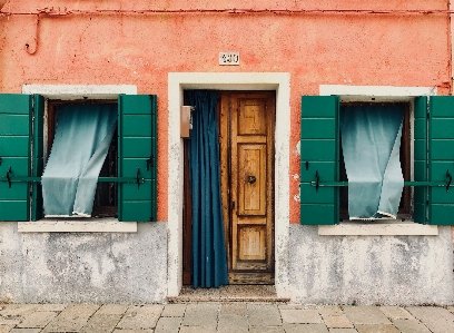 Blue door green turquoise Photo