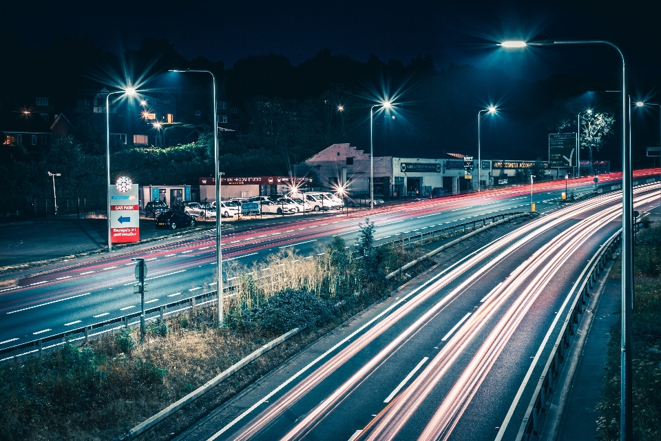 Malam jalan lampu jalan
 langit