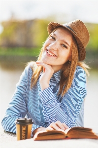 Skin beauty sitting reading Photo