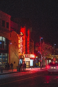 Metropolitan area red neon sign Photo