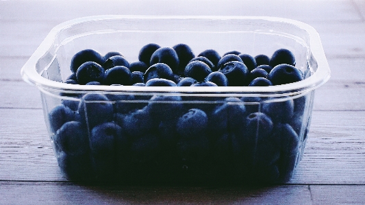 Foto Hitam biru beri blueberry