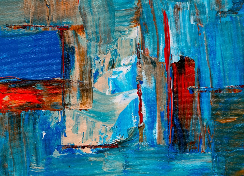 Blue painting modern art water