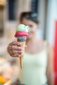 Ice cream cone frozen dessert sweetness food Photo