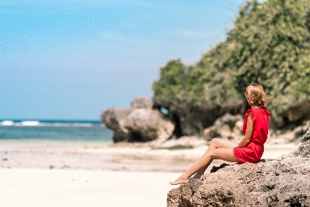 People in nature photograph beach sea Photo