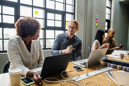 Office job learning white collar worker Photo