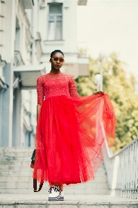 Red clothing dress photograph Photo