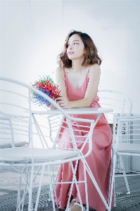 White clothing sitting beauty Photo