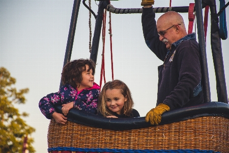 Swing hot air balloon people fun Photo