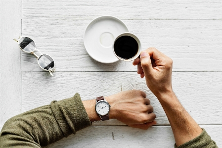 Hand cup coffee finger Photo