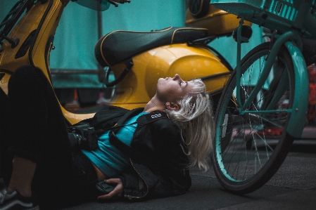 Yellow green vehicle bicycle Photo