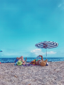 Beach blue sky turquoise Photo