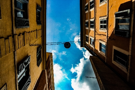 Blue sky yellow architecture Photo