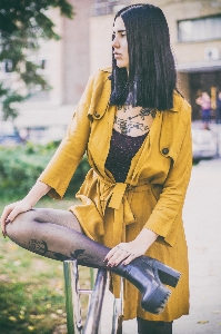 Yellow street fashion clothing beauty Photo