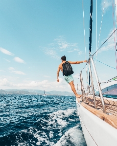 Sea water sky sailing Photo