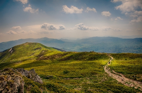 Highland sky mountainous landforms grassland Photo