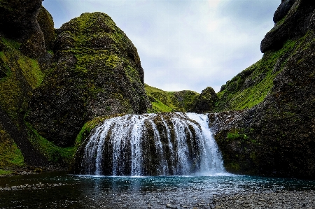 Waterfall water nature green Photo