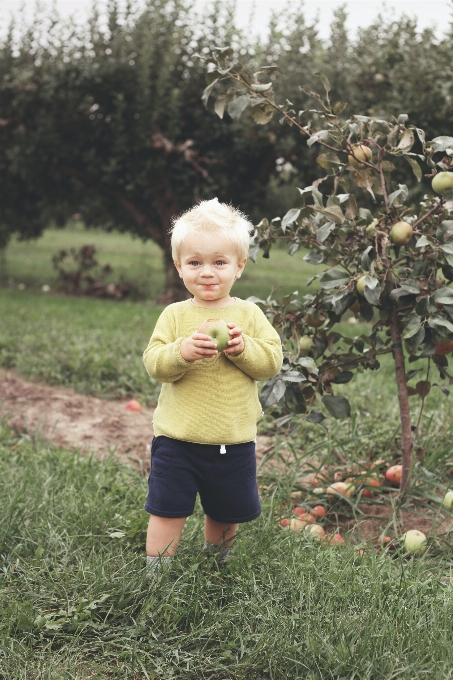 Child nature green plant