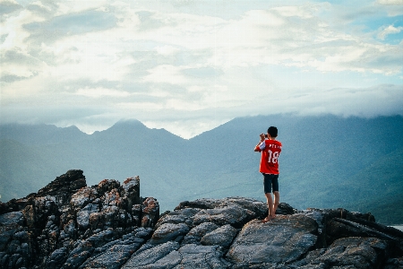 Foto Bentang alam pegunungan
 gunung langit awan