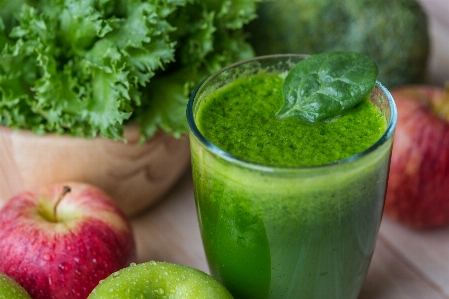 Natural foods juice leaf vegetable smoothie Photo