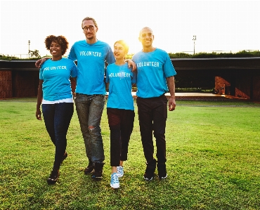 Blue clothing team social group Photo