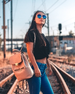 Blue jeans sunglasses denim Photo