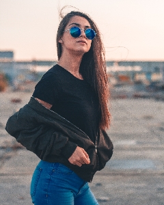 Blue eyewear sunglasses jeans Photo