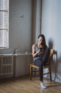 Furniture sitting photograph girl Photo