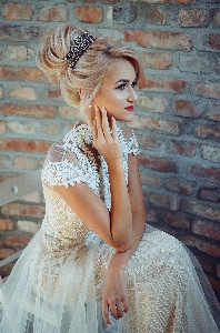 Gown hair wedding dress bride Photo