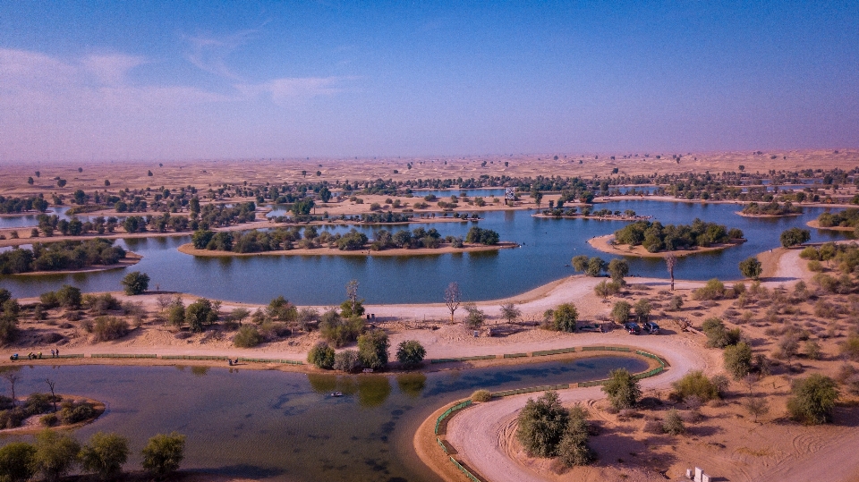 Aerial photography water resources sky city