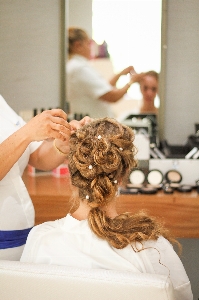 Hair bride hairstyle beauty salon Photo