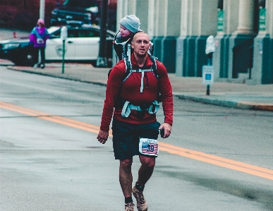 Running red marathon athlete Photo