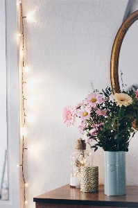 Room floral design interior cut flowers Photo