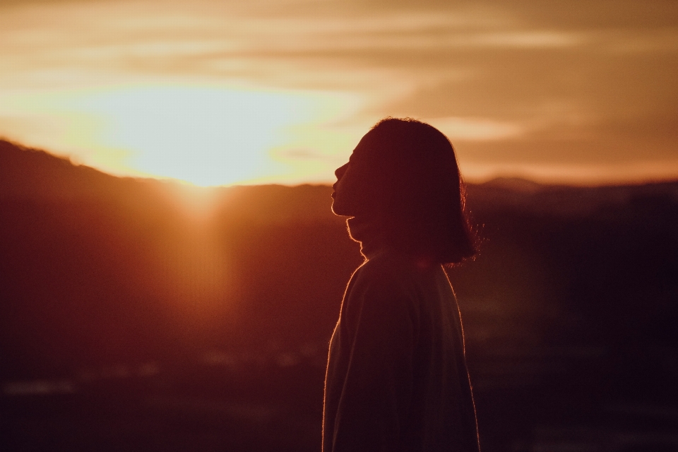 Sky people in nature backlighting light