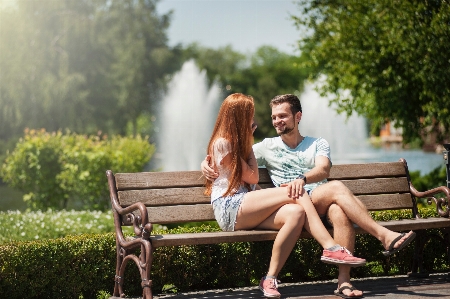 People in nature photograph sitting Photo