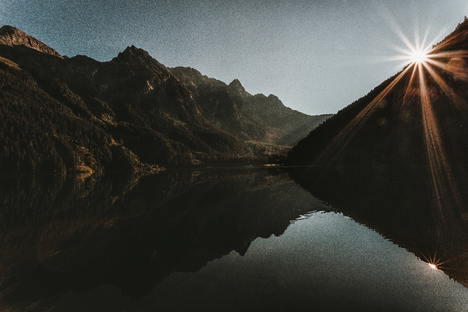 Nature sky reflection mountain