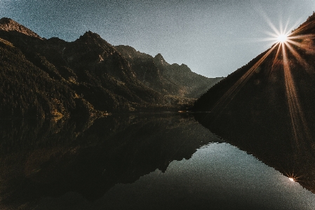 Nature sky reflection mountain Photo