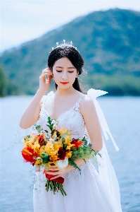 Bride white photograph dress Photo