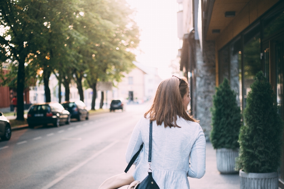 Foto haar weiss straßenmode
