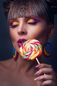 Lollipop hair face lip Photo