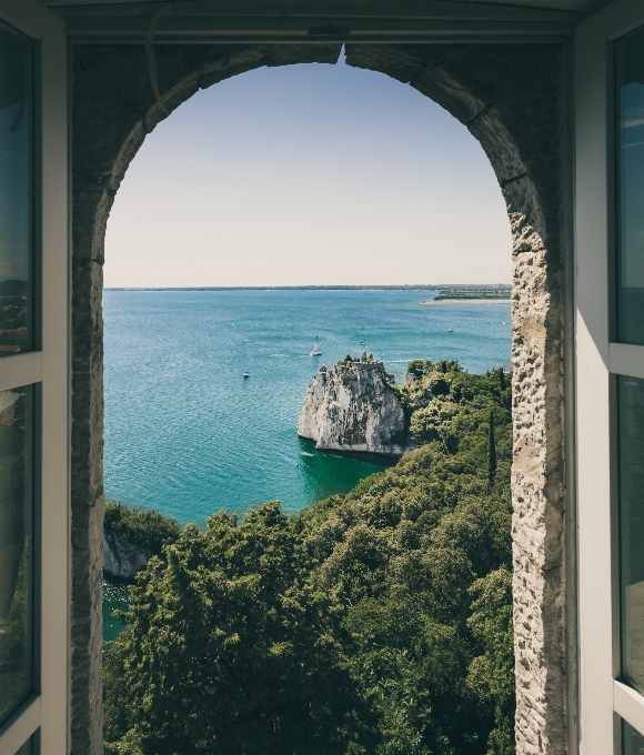 Blue sea window azure