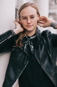 Leather eyewear jacket Photo