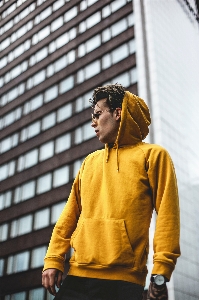 Yellow street fashion outerwear Photo