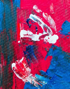 Blue red acrylic paint painting Photo