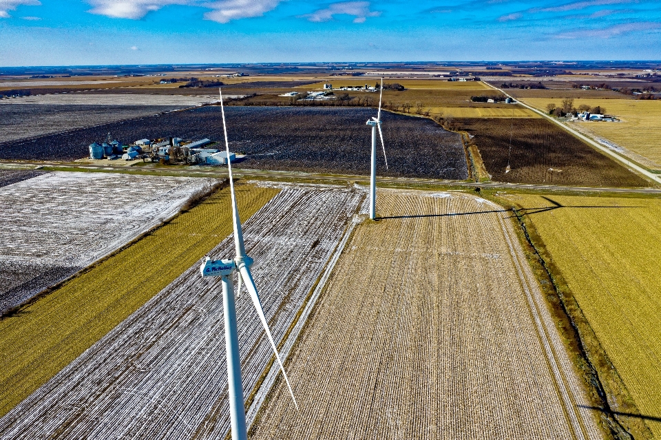 Aerial photography field infrastructure plain